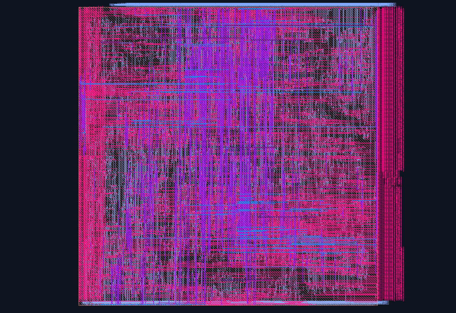CHI Slave Node — Memory Endpoint (SN-F) routed place-and-route layout on the Nangate45 PDK