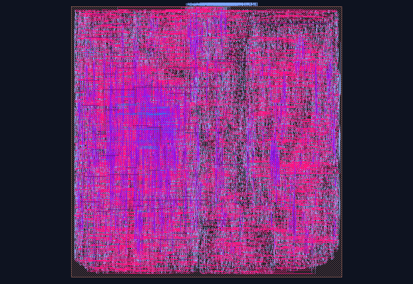 KVCE Adaptive-Bit-Width Quantizer routed place-and-route layout on the Nangate45 PDK