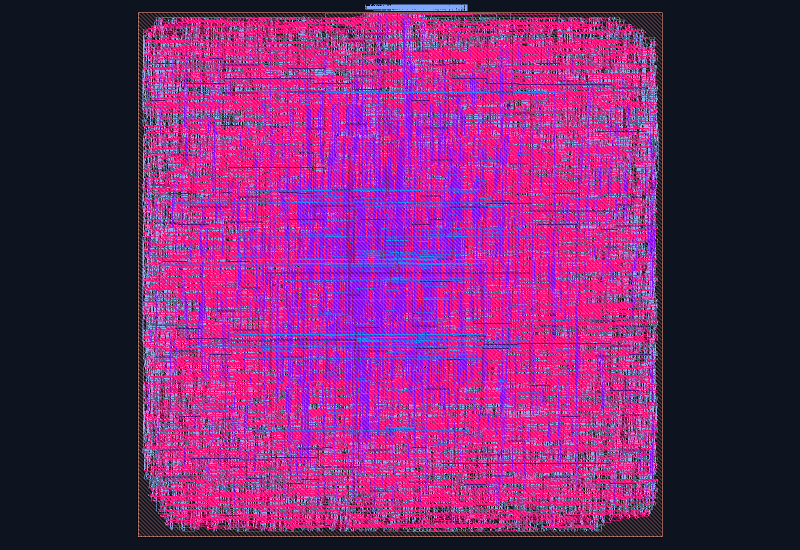 ML-DSA Infinity-Norm Check (mldsa_norm) routed place-and-route layout on the Nangate45 PDK